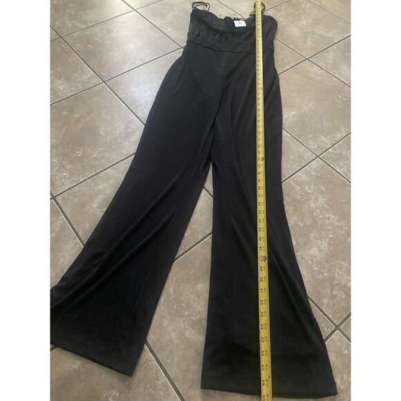 NWT $325 Jason Wu M Jersey Jumpsuit Chain Strap Black Edgy Modern Stretch - Picture 2 of 8